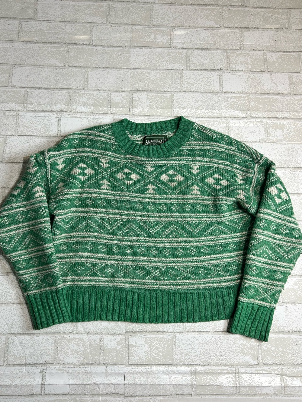 American Eagle Outfitters Y2K Crewneck Sweater Eclectic Grandpa size Small